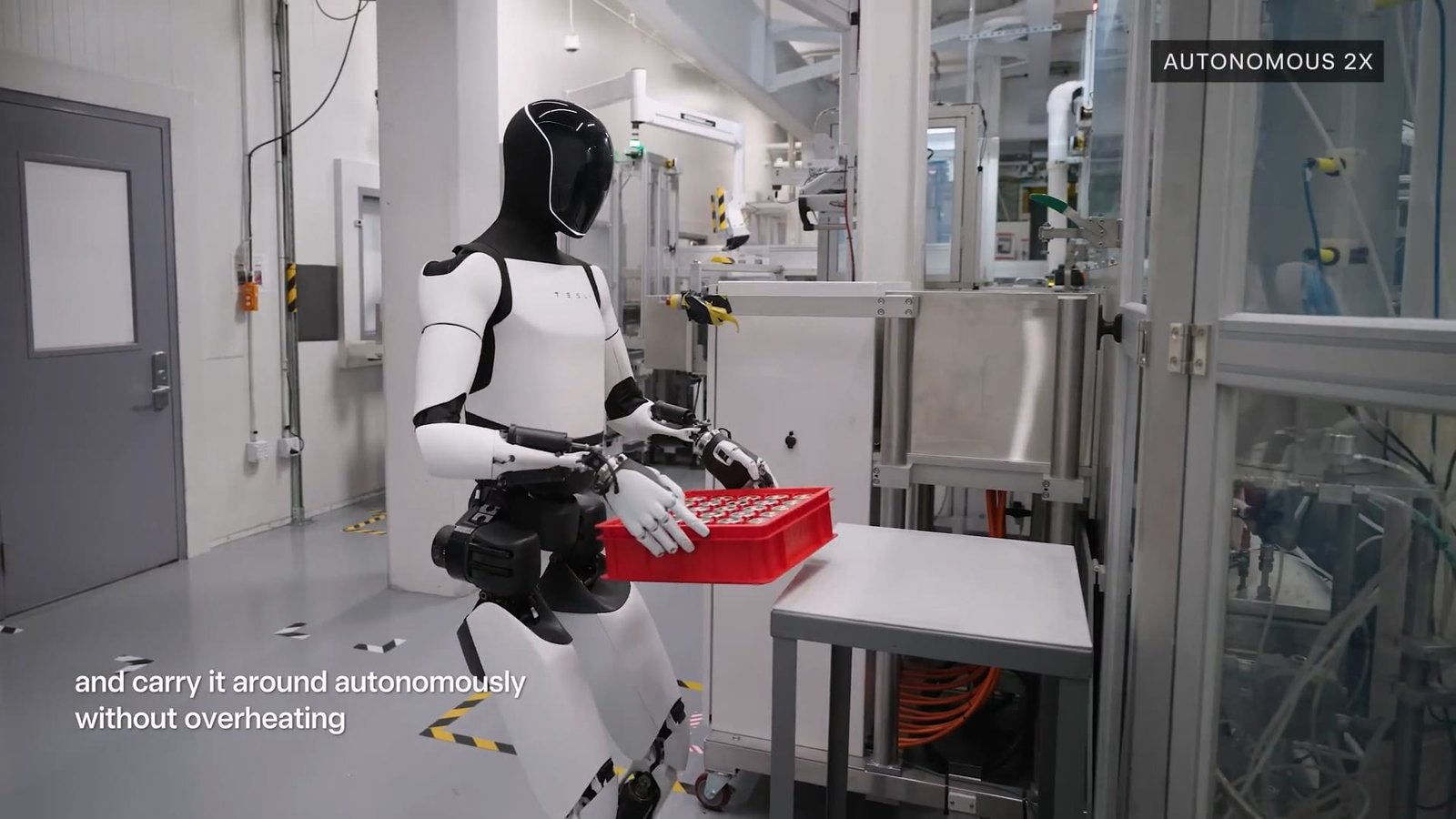 Working At Factory Tesla Optimus Robot