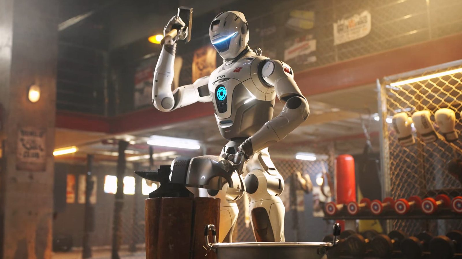 Working Zhongqing T800 Humanoid Robot