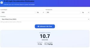 0 60 mph Acceleration Estimator Feature