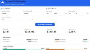 Car Loan EMI Calculator Feature
