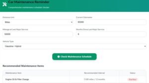 Car Maintenance Reminder Feature