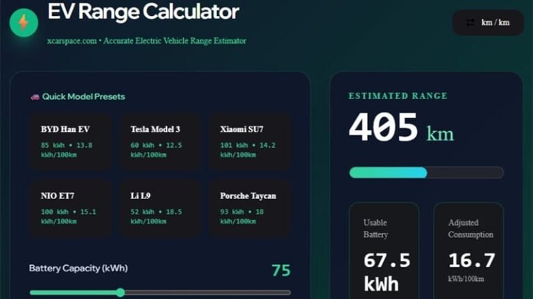 EV Range Calculator Feature