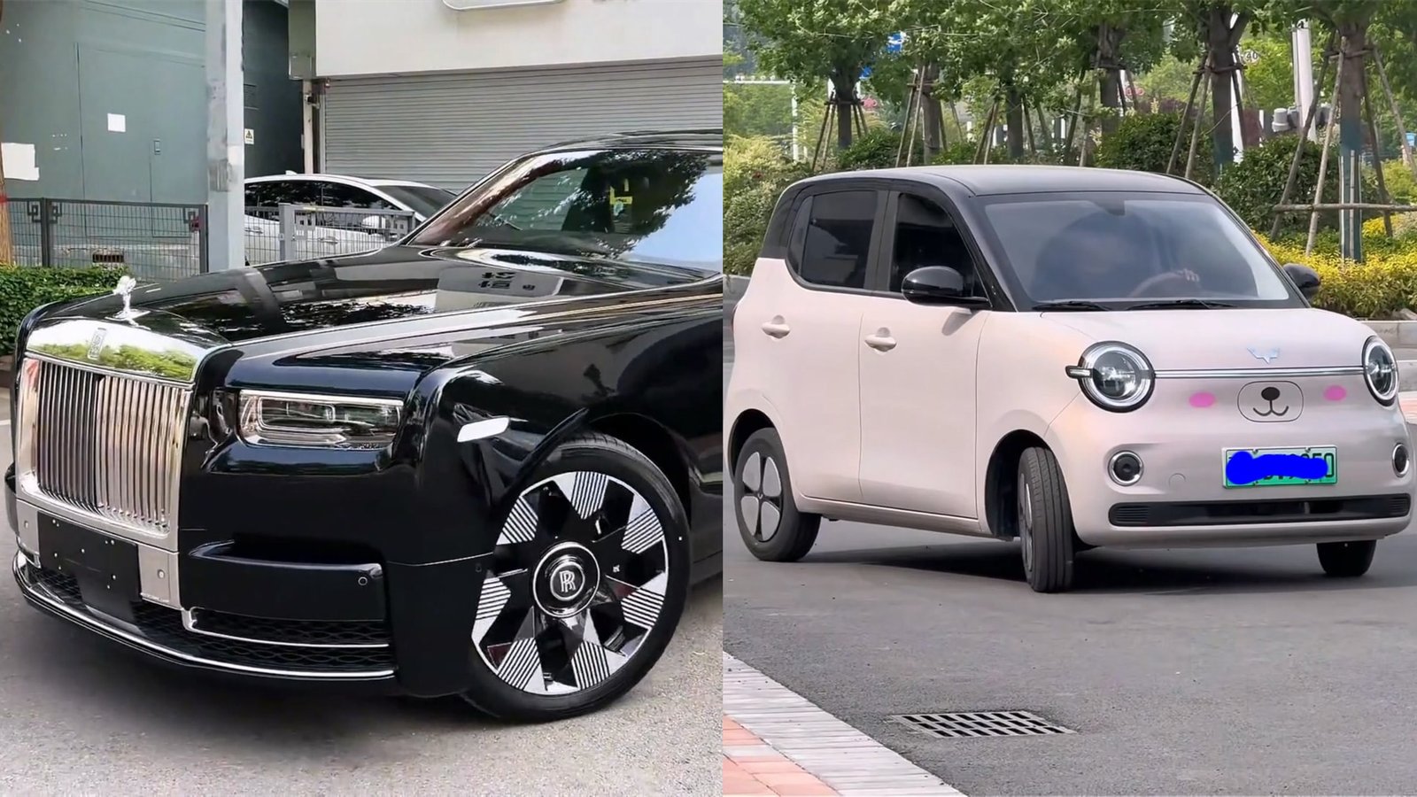 Rolls Royce Phantom vs Wuling Hongguang Mini EVs