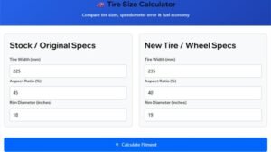 Tire Size Calculator Feature