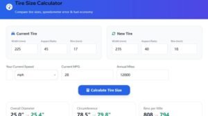 Tire Size Calculator Feature